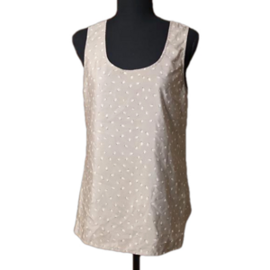 LOFT Beige Polka Dot Blouse